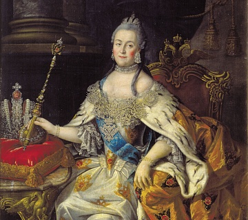Портрет Екатерины II. Картина А. П. Антропова. 1766