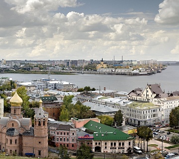 Нижний Новгород. Стрелка: слияние Оки и Волги. Фото: skyscrapercity.com