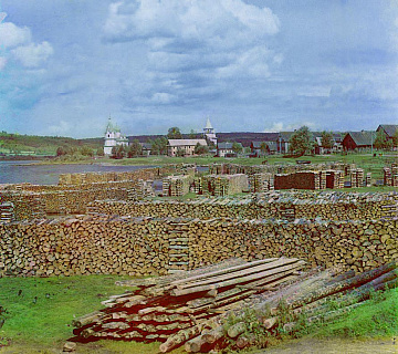 Вид на Подпорожье. Река Свирь. 1909. Автор фото: С. М. Прокудин-Горский