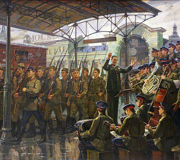 Д. А. Ананьев. «Ансамбль Александрова на Белорусском вокзале, 26 июня 1941 г.». 2008