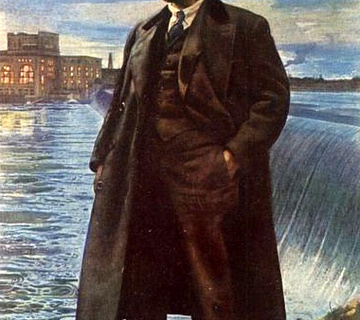 И. И. Бродский. «В. И. Ленин на фоне Волховстроя». 1927