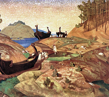 Н. К. Рерих. «Волокут волоком». 1915
