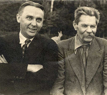 Константин Федин и Максим Горький. 1934