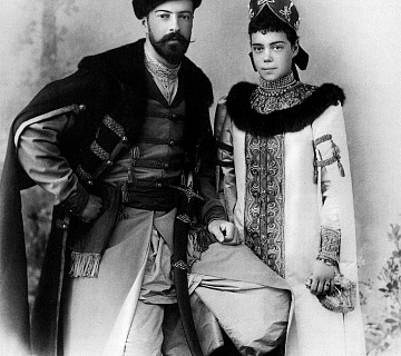 Ксения Александровна с мужем Александром Михайловичем Романовым. 1894