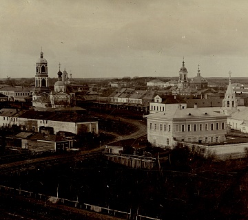 Муром. Вид на торговые ряды и церковь Рождества Христова. 1901