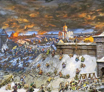 Е. И. Дешалыт. Диорама «Героическая оборона Старой Рязани от монголо-татарских войск в 1237 г.». 1969